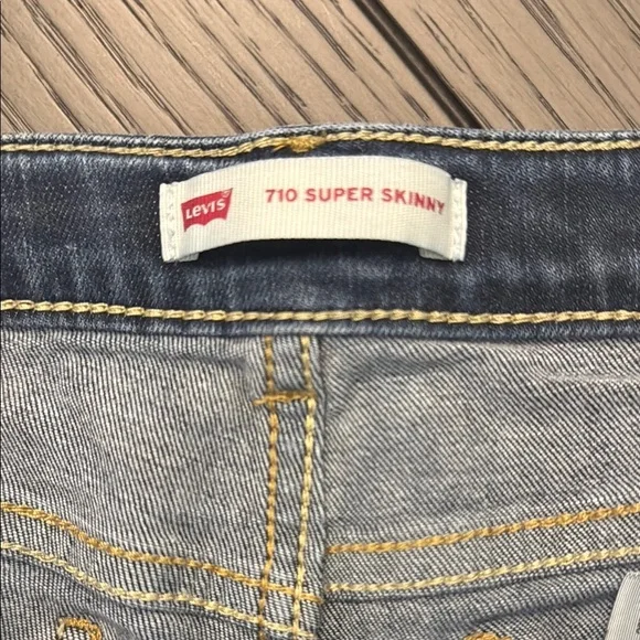 Levi 710 Super Skinny Juniors Blue Jeans - Picture 8 of 9